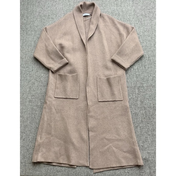 Mango Sweaters - MNG Mango Sweater Cardigan Women Sz S Beige Maxi Knit Coatigan Cozy Casual Boho